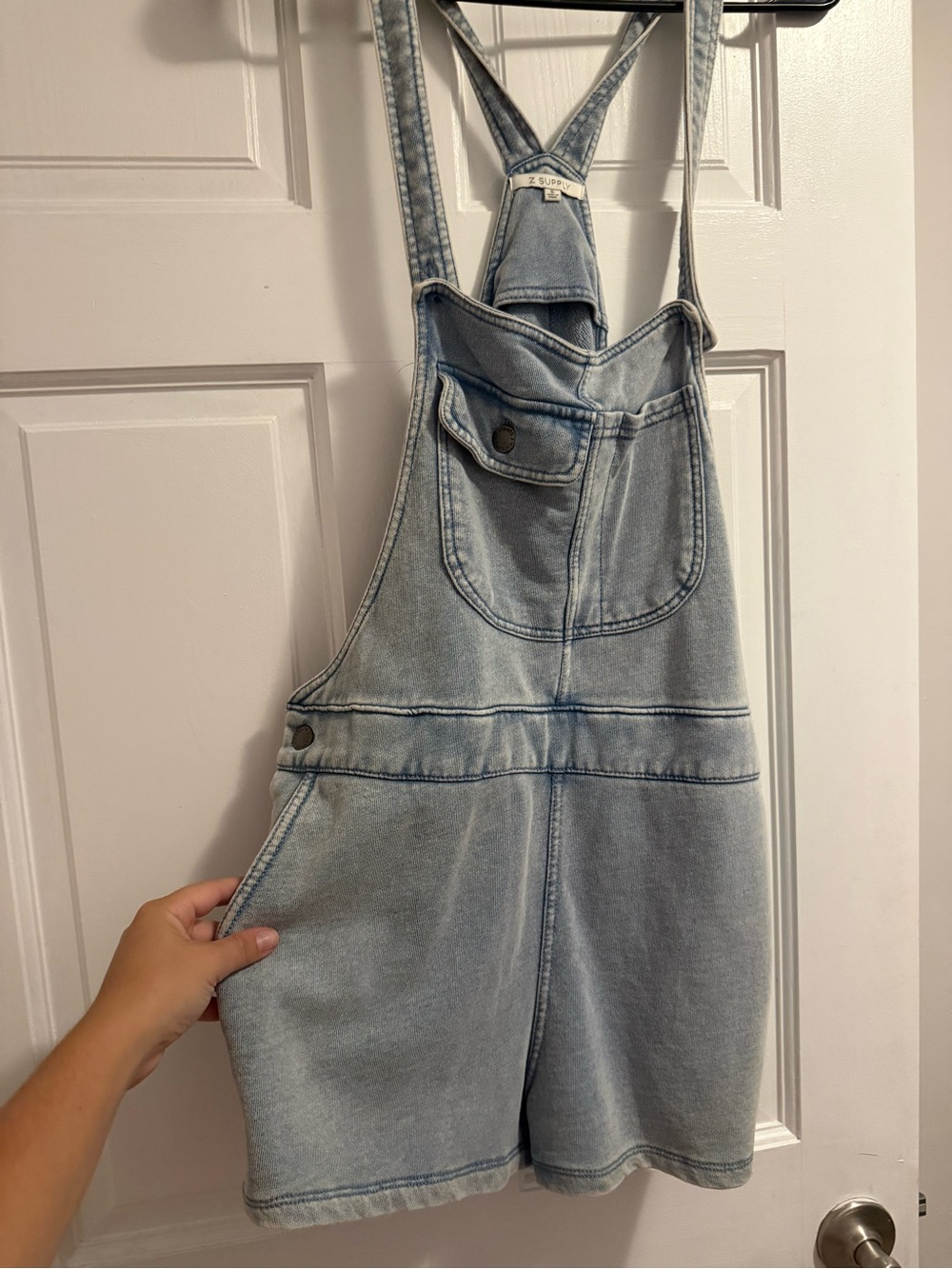 Z Supply Light Blue Denim Short Overalls